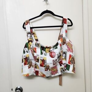 Reformation Comic Print Crop Top